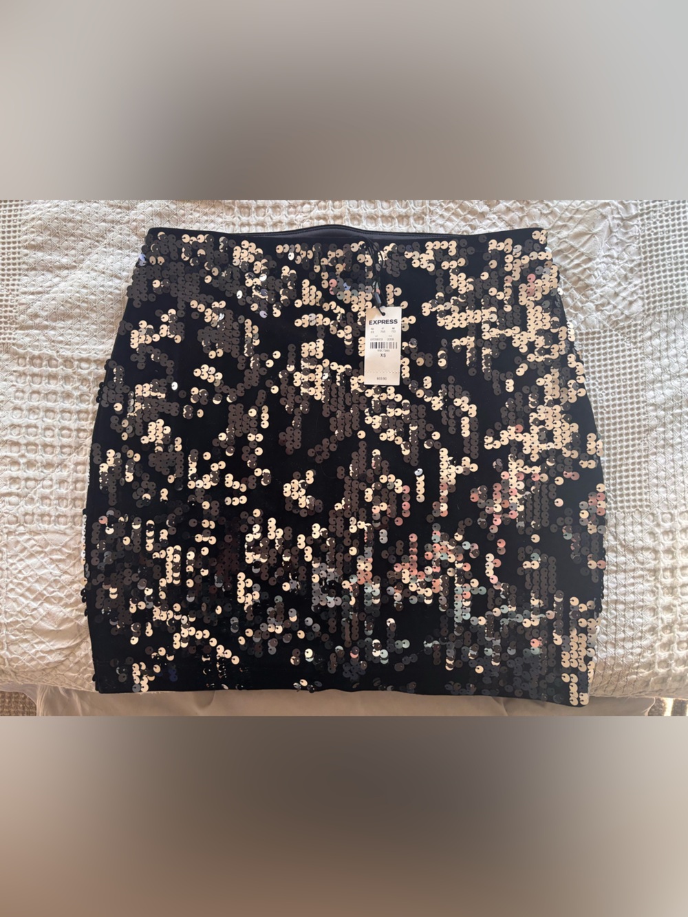 Express - Ecco Black Sequin Mini Skirt